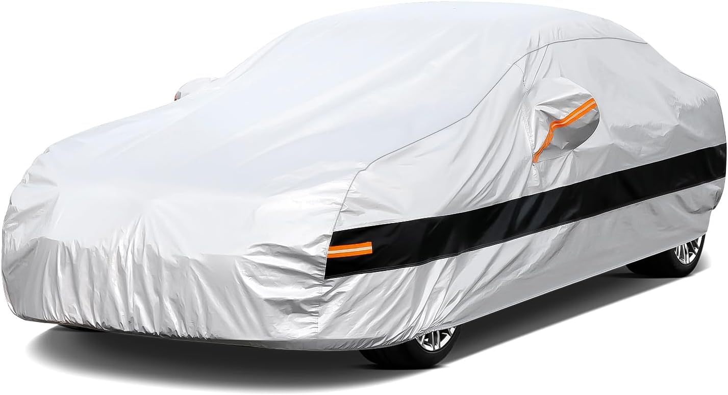 Housse Auto 6 Layers SUV Car Cover Waterproof All Weather, Outdoor Full Exterior Covers Car Cover Mazda 3