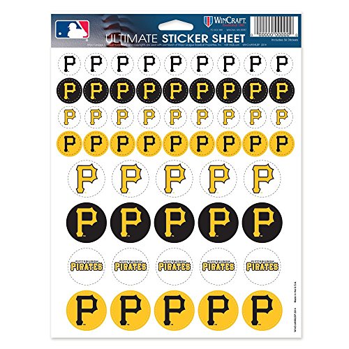 WinCraft MLB Pittsburgh Pirates Vinyl Sticker Sheet, 8.5