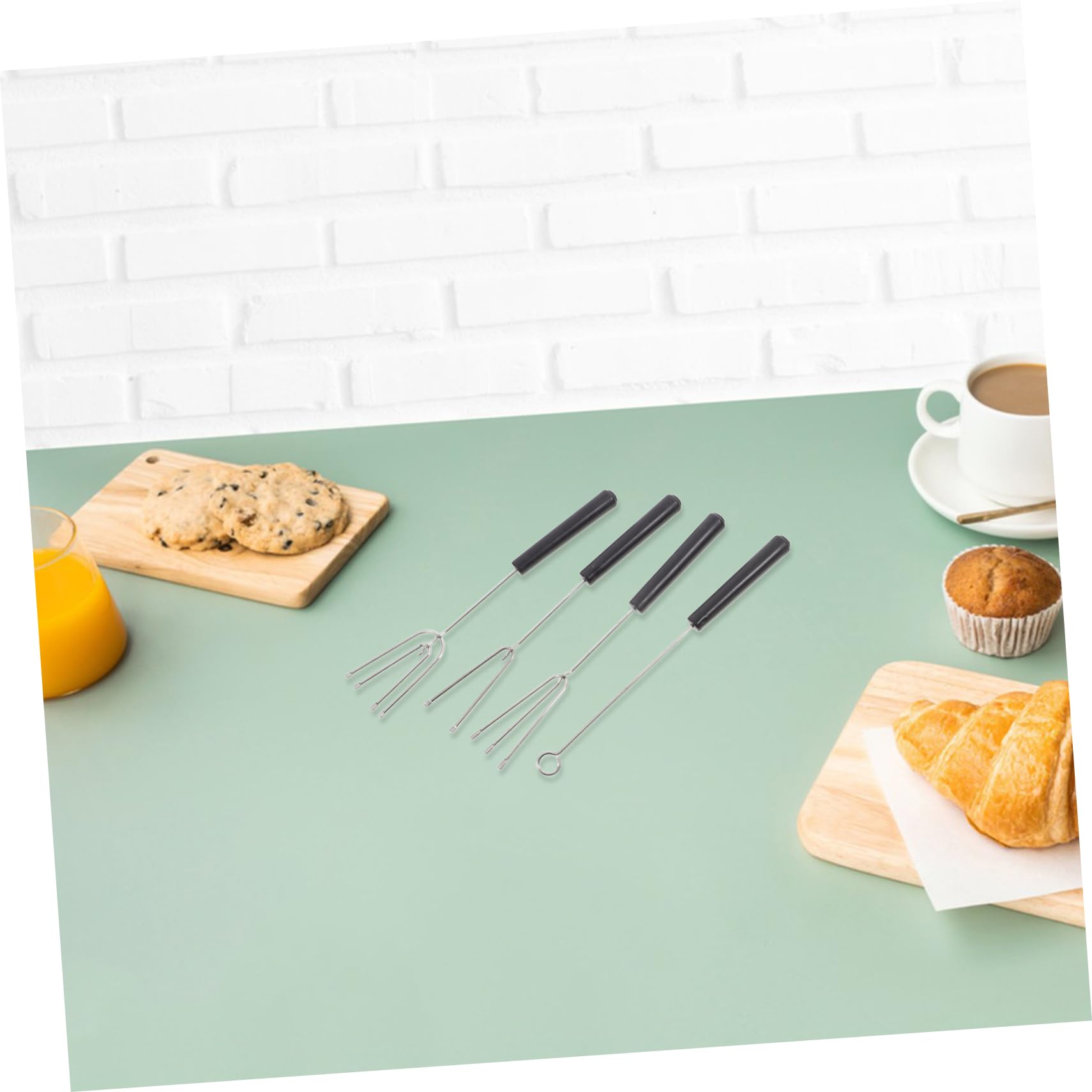 COLLBATH 10pcs Stainless Steel Dessert Fork Chocolate Dipper Tool Chocolate Dipping Fork Candy Dipper Tool Candy Making Tools Kitchen Tools Cheese Dipping Fork Cheese Fondue Tools