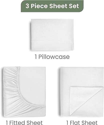 Miniatura 10 de EcoPure - Juego de sábanas de 4 piezas tamaño matrimonial, sábanas 100% algodón orgánico, sábanas lavadas cómodas, refrescantes, sábanas de bolsillo