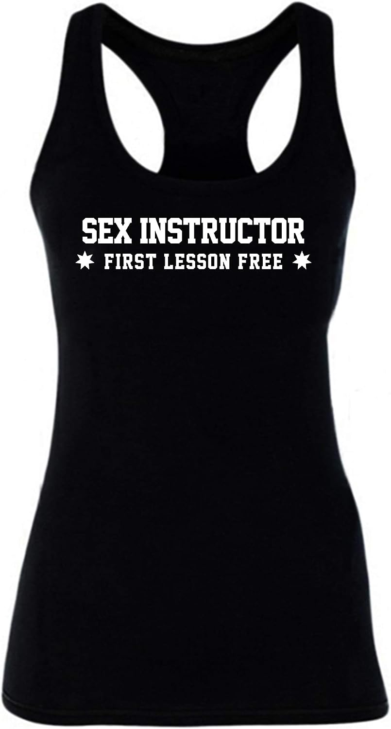 Women's Sex Instructor Novelty Funny Gym Fitness Workout Racerback Tank Tops