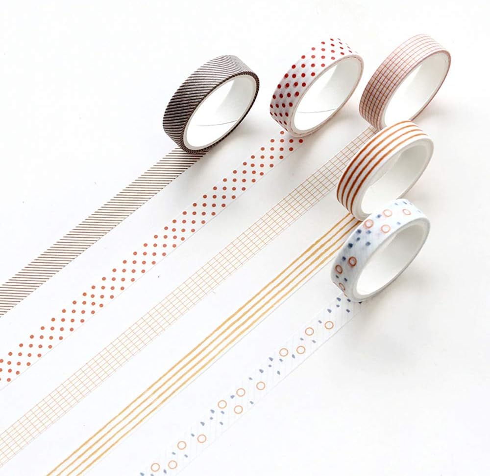 Best Seller 5 Rolls Basic Collection Decoration Washi Tape Set, EnYan 10mm Wide Japanese Masking Decorative Tapes for Bullet Journal Planners DIY Crafts and Arts Scrapbooking Adhesive Product Deal 5 Rolls Basic Collection Decoration Washi Tape Set, EnYan 10mm Wide Japanese Masking Decorative Tapes for Bullet Journal Planners DIY Crafts and Arts Scrapbooking Adhesive