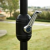 Vista 5 de Sunnyglade Sombrilla de Patio de 7.5 Pies para Exteriores, Sombrilla de Mesa de Mercado con Botón de Presión de Inclinación/Manivela, 6 Varillas