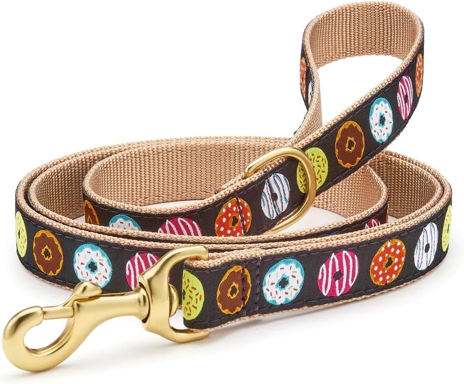 Up Country, Dog Lead Donuts Pattern Leash with D-Ring, 5 Foot (5 Foot 5/8" Narrow)
