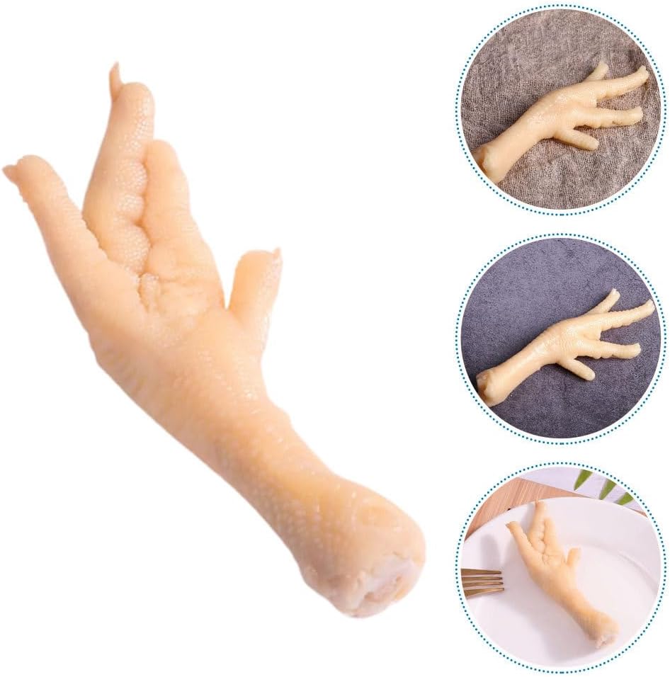 KICHOUSE Realistic Fake Chicken Feet Model 5.82X1.88X1.88In for Food Display Photography Props Restaurant Decor Tabletop Party Favor