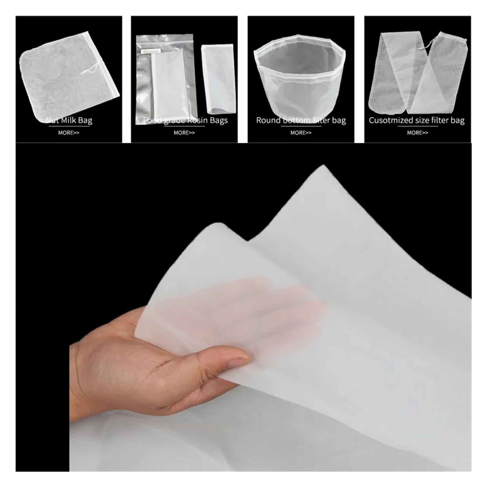 Malla de filtro de nailon 400 mesh 1x5 metro grado alimenticio para agua y aceite de cocina