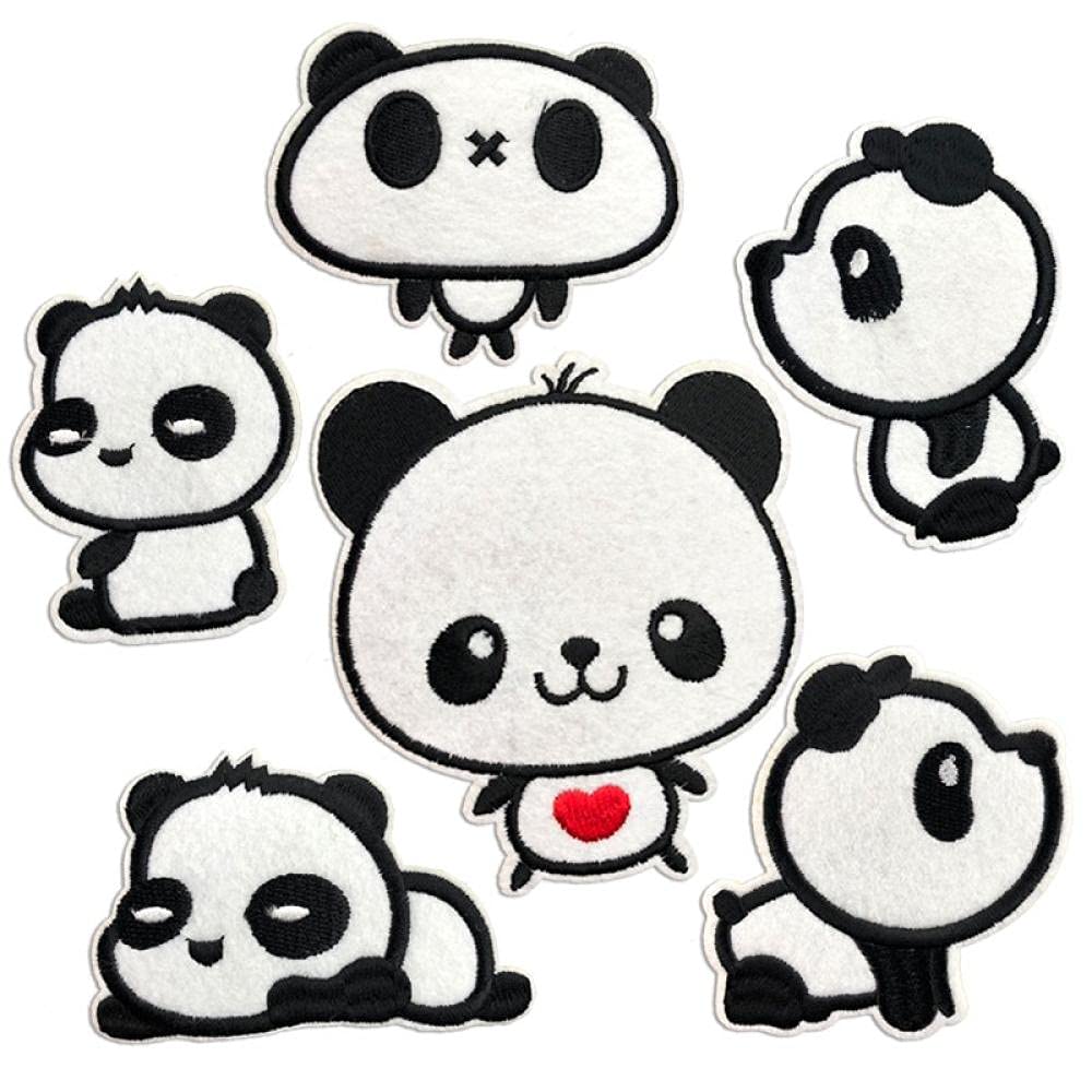 Autocollants Couture Patchwork Applique Réparateur - Cachez les Trous avec 6 Patchs Panda