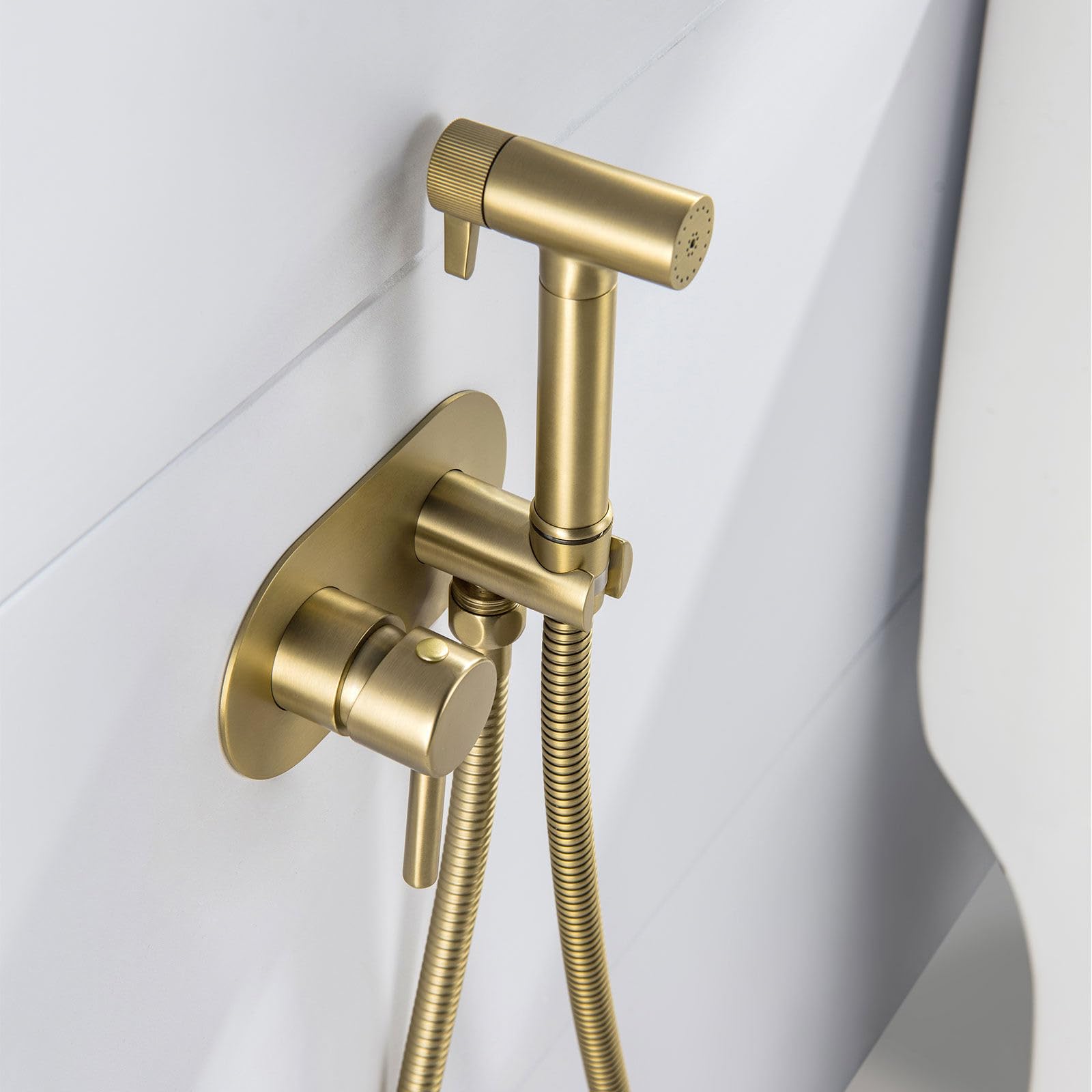 Douche Toilette Encastré Kit, Innovant 2 Modes, 59A Laiton Ensemble Mitigeur pour Eau Chaude et Froide, Tuyau de 1,2m, pour Douche, Salle de Bain, Hygiène, Nettoyage des Couches