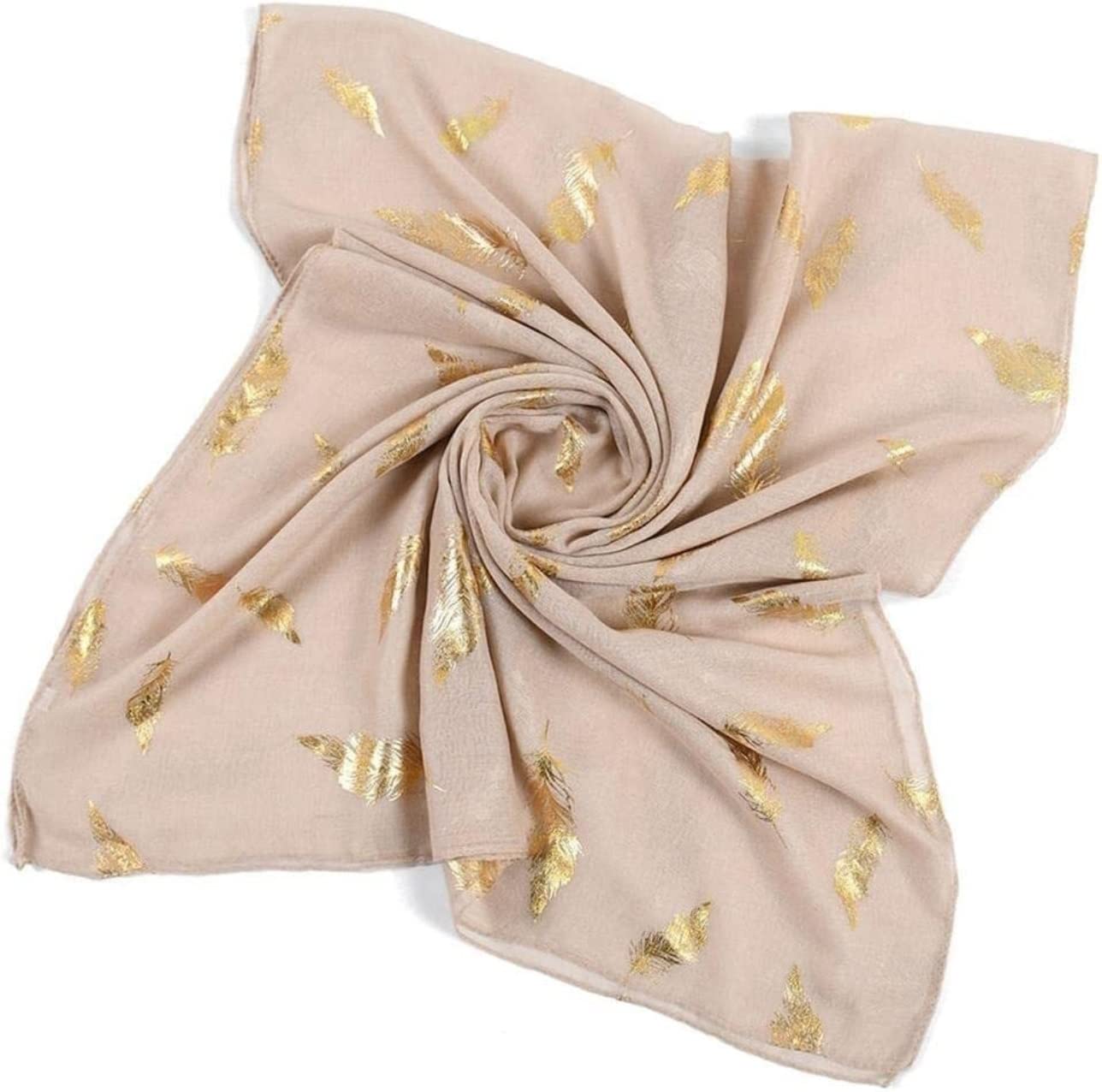 Bufanda Chal Fular Bufandas Chal Bufanda Suave Y Liviana Bronceado Estampado De Hojas Abrigo Chal Regalo Estolas Bufandas (Blue : Beige, Size : 180 * 80cm)