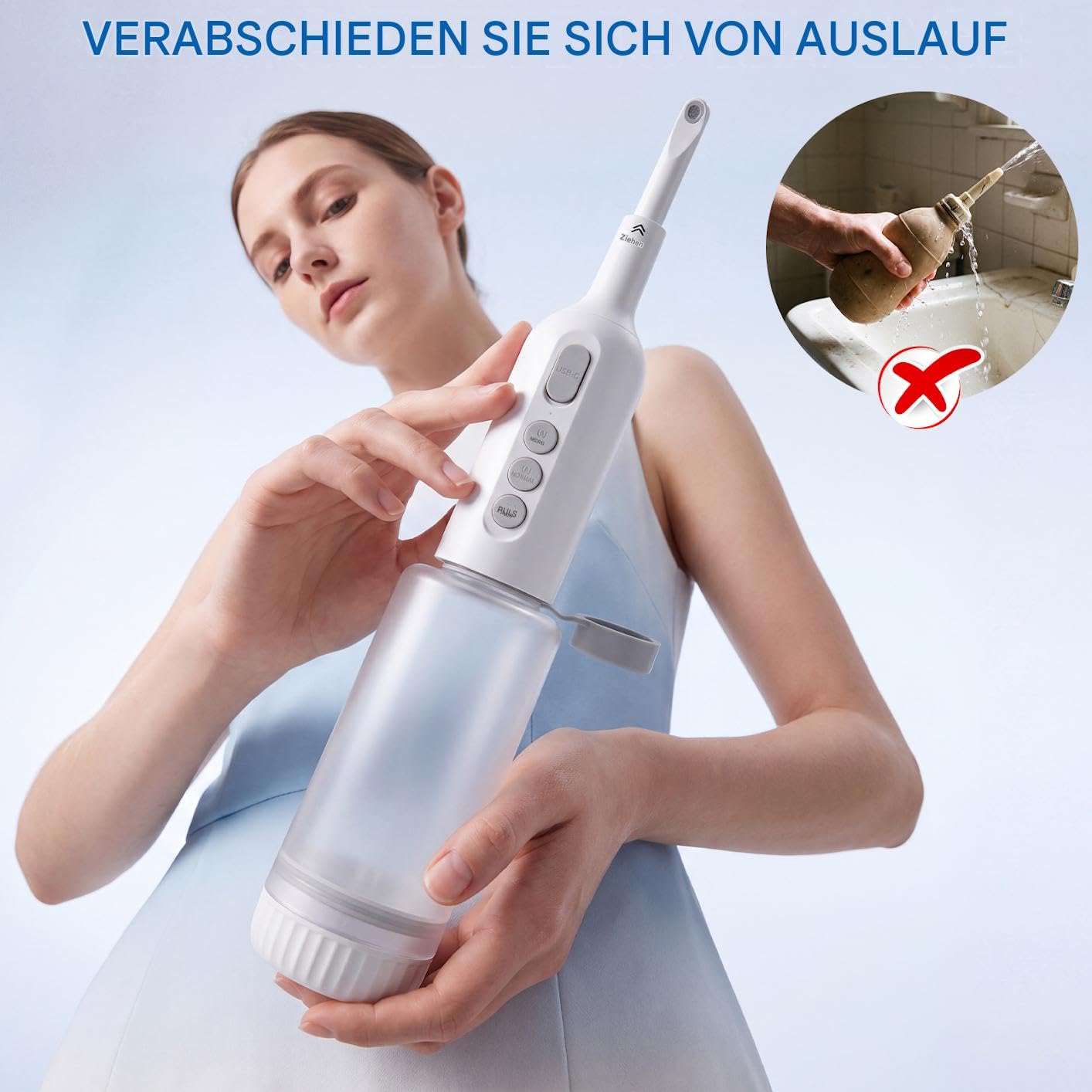 Po Shower Elektrisches Po Dusche Elektrisch Portable Bidet mit Einziehbarer Düse, Wiederaufladbar Reise 350ML IPX7 wasserdicht, 3 Druckstufen – ideal für Outdoor, Camping & persönliche Hygiene