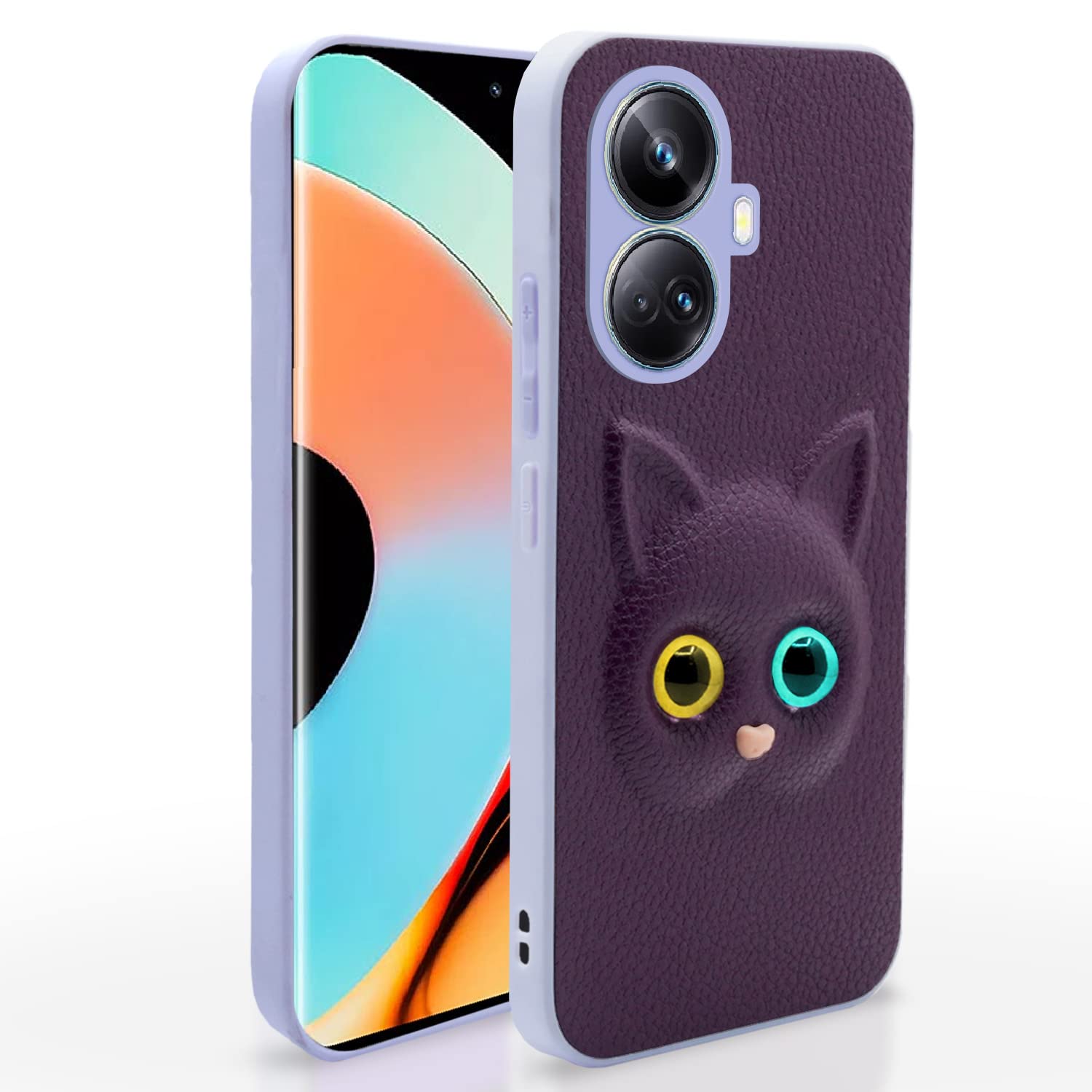Pikkme Realme 10 Pro Plus 5G Back Cover for Girls | Cute Cat Leather Finish | Soft TPU | Case for Realme 10 Pro Plus 5G (Purple) (B0C61B6WNS) Amazon Price History, Amazon Price Tracker