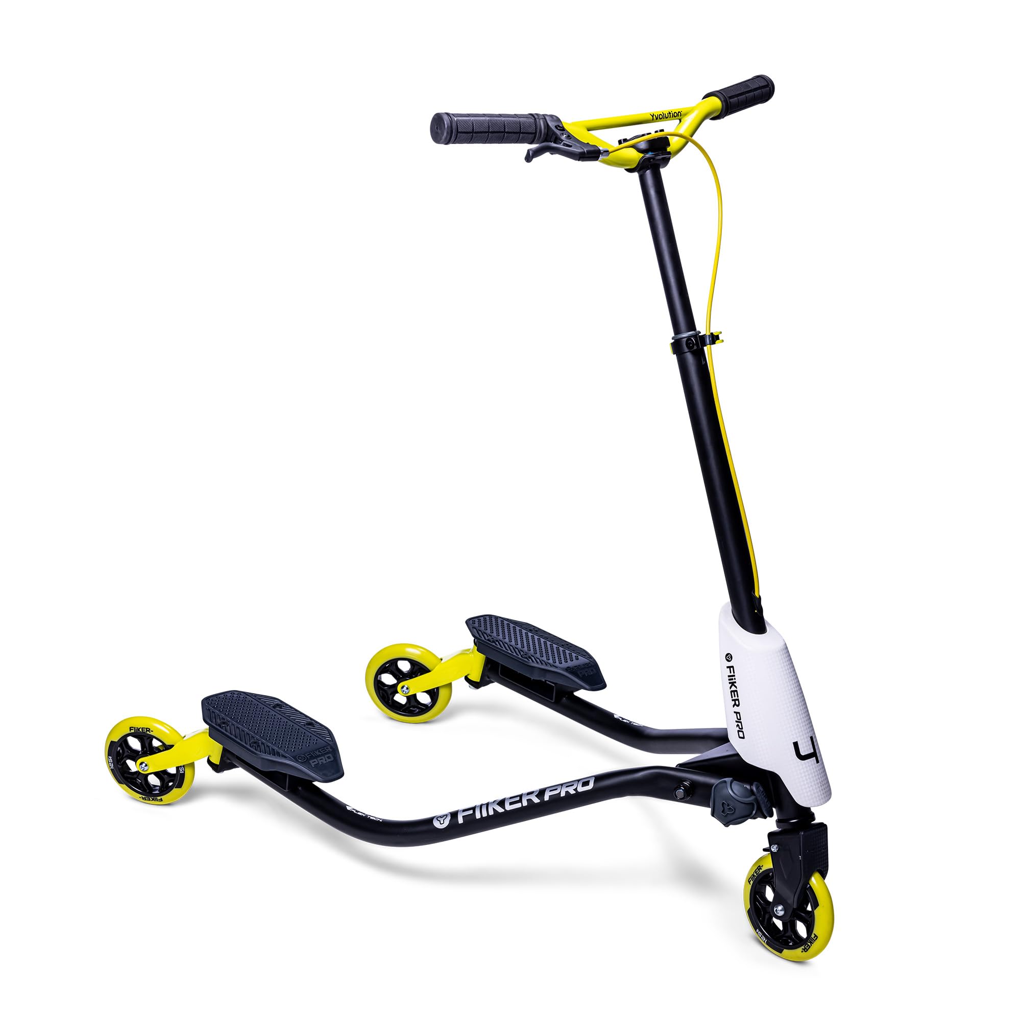 Yvolution Y Fliker Pro/A3 Drift Scooter – 3-Wheel Wiggle Scooter for Kids Ages 7+ – Self-Propelling, Foldable Design with Hand Brake – Max Weight 175 lbs – Purple/Blue