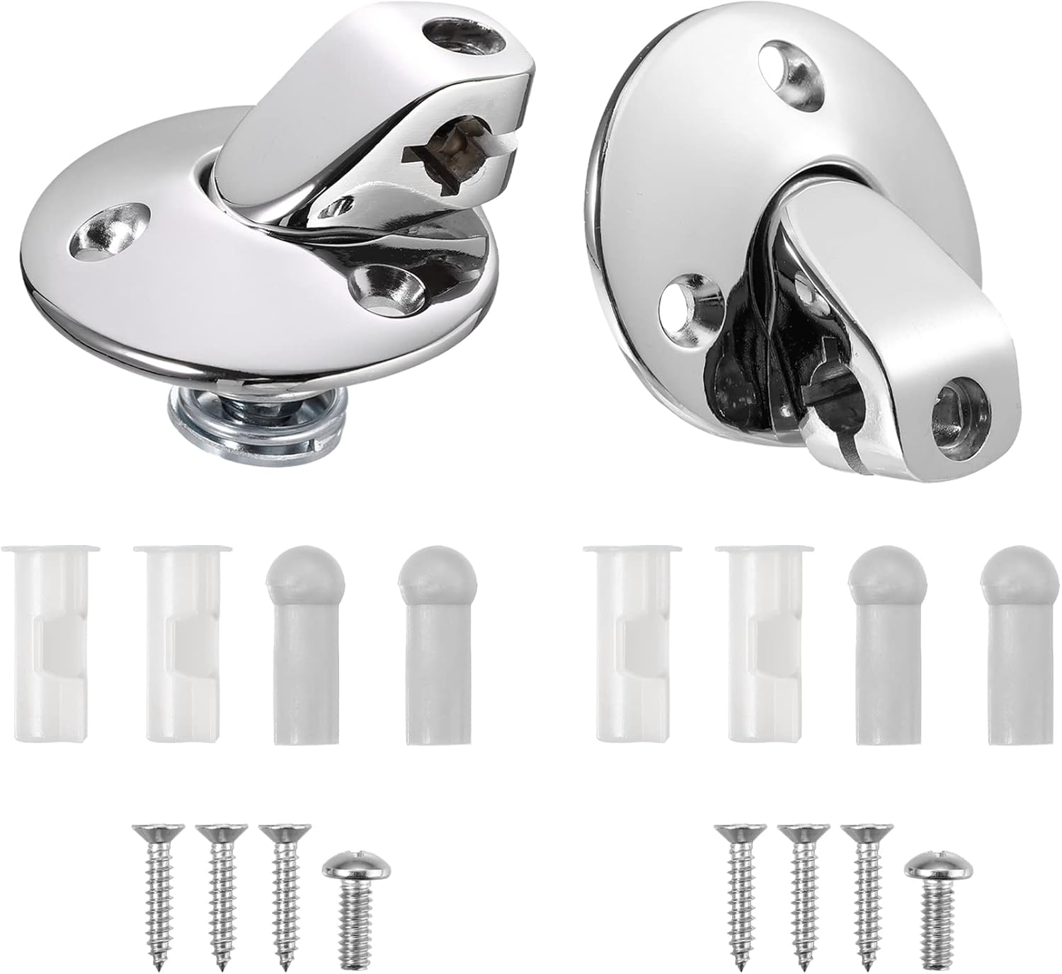 X AUTOHAUX 2 Pair Sunvisor Support Brackets Kit Replace 7790753 for Buick for Chevrolet for Pontiac for Oldsmobile 1964-1973 Chrome W/Screws Bushing Tips for Coupe Sun Visor