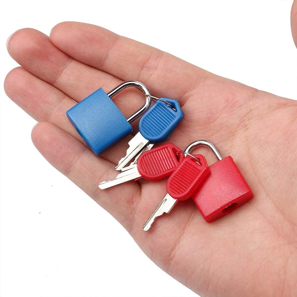 Pengxiaomei 4Pcs Suitcase Lock,4 Colors Mini Padlock with Key Small Locks for Schoolbag Backpack Luggage Padlock for School Gym 1.2×0.9Inch