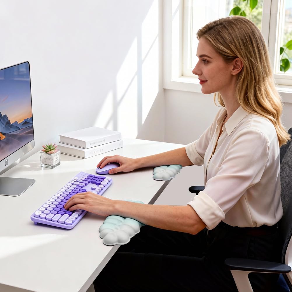 Tastiera a forma di L con poggiapolsi ergonomico per PC gaming e computer