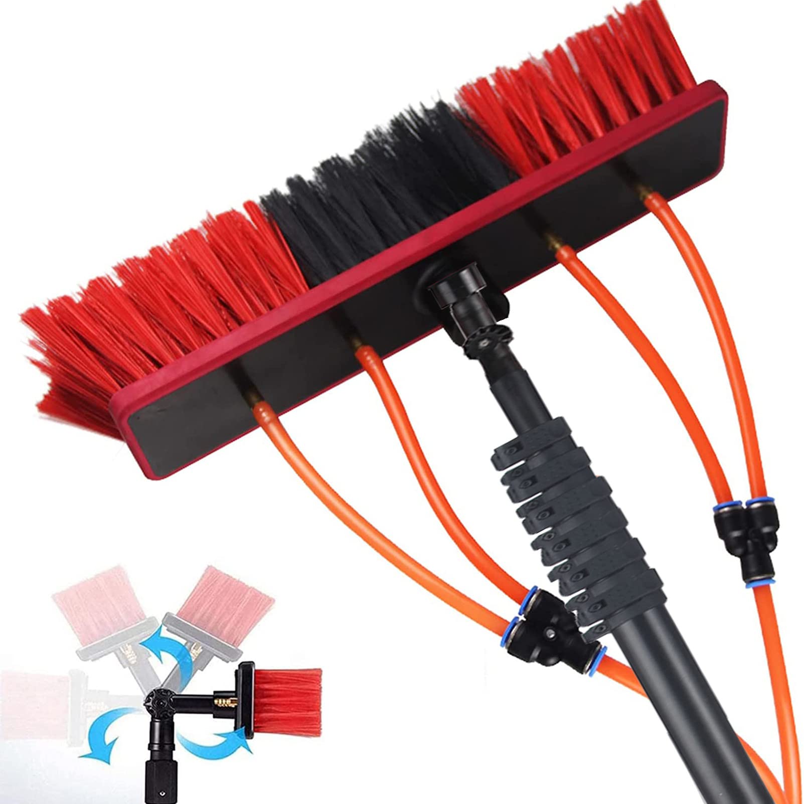 GTHTUHFD Water Fed Pole Kit Window Cleaning Pole Water Fed Telescopic Brush/Extendable Cleaner Conservatory Roof Suitable For Car Indoor Outdoor,5.4m/18ft-55cm