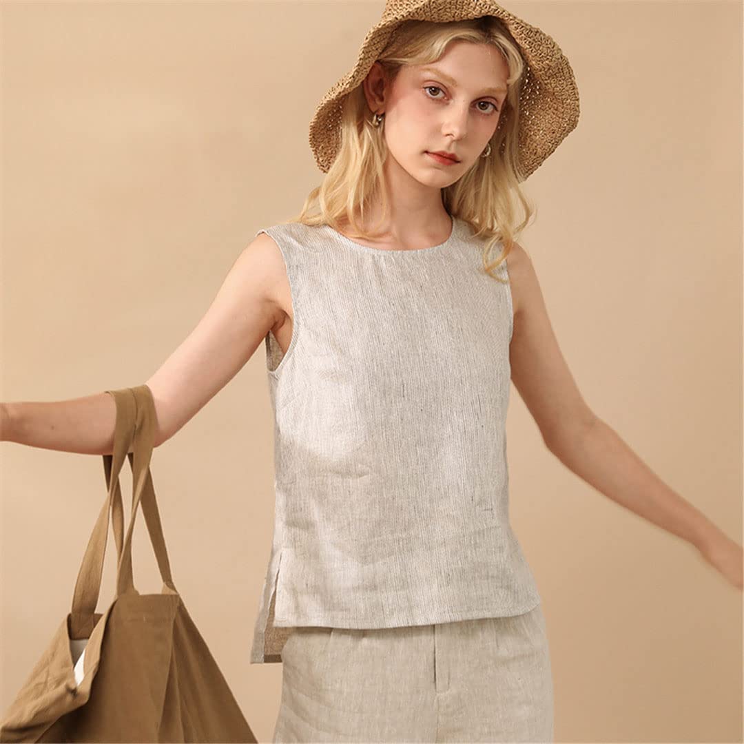 Ladies Retro Striped Vest Primavera ed estate Casual Traspirante Sottile Top