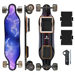 Electric Skateboard with Remote Max 600W 2 Hub-Motors Swappable Battery Up to 28 MPH 12 25 Miles Range