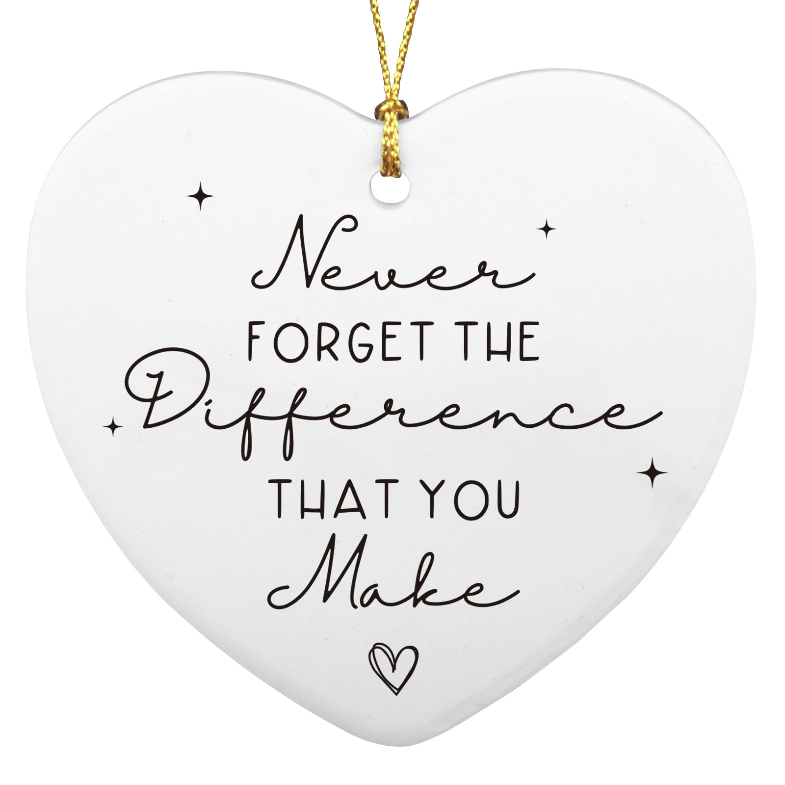 Thank You Gifts for Women Never Forget The Difference You Make Christmas Ornament Employee Teacher Appreciation Gifts Retirement Farewell Gift for Coworker Boss Teacher Friends