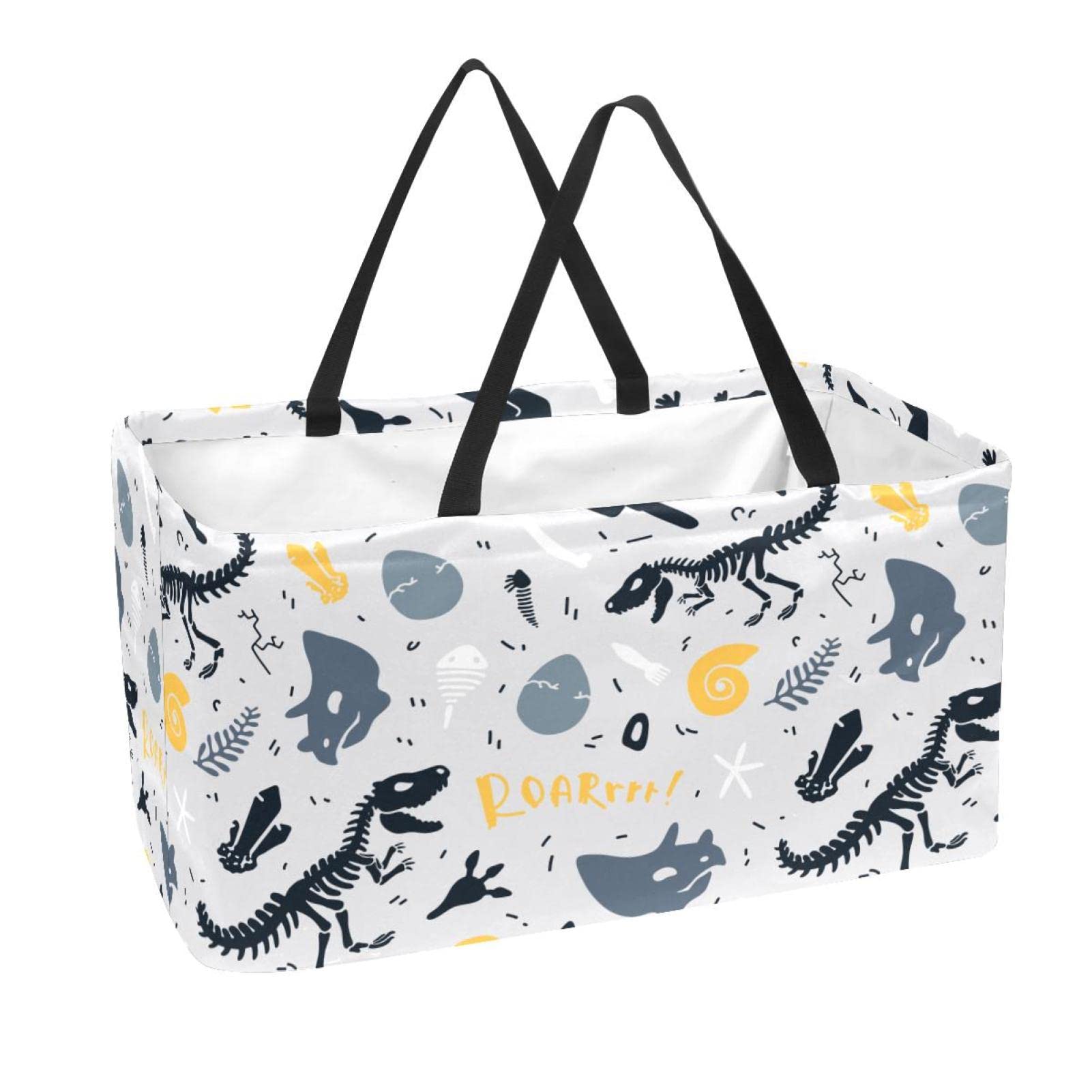 Sac de courses dinosaures durable avec fond large 56x29x32 cm pour camping
