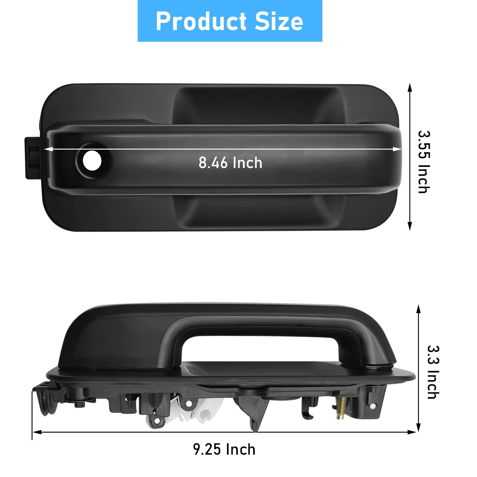 Black Driver Side Exterior Door Handle For 2004-2014 Ford F-150 - Part #FO1310129