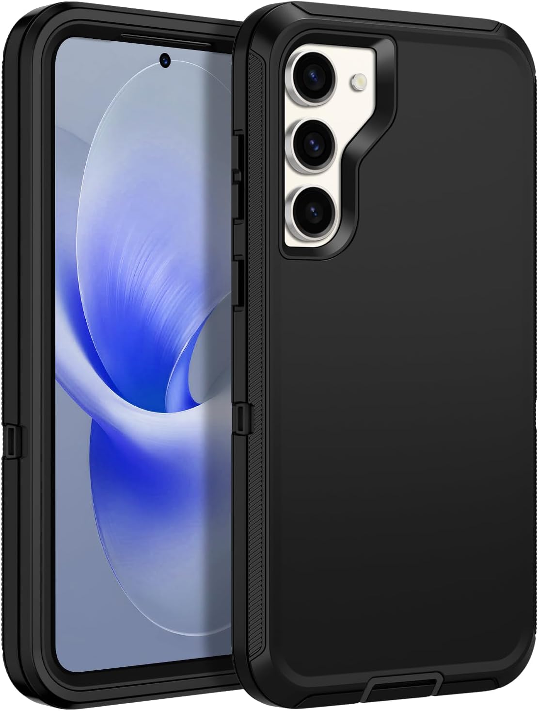 for Samsung Galaxy S23 Case Heavy Duty Protective Shockproof Dropproof 3-Layer Full Body Protection [Without Screen Protector] Tough Rugged Case for Galaxy S23,Black Galaxy S23 5G Black