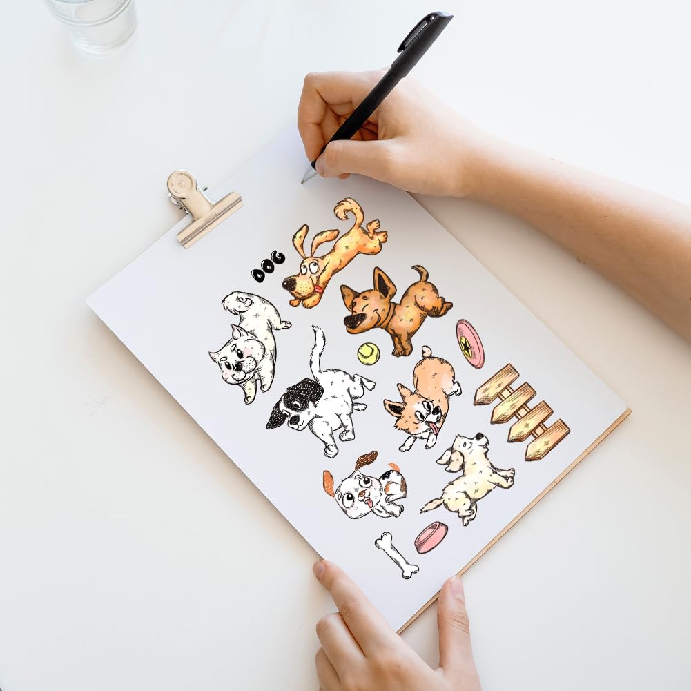 GLOBLELAND Timbri trasparenti a forma di cane fumetto per