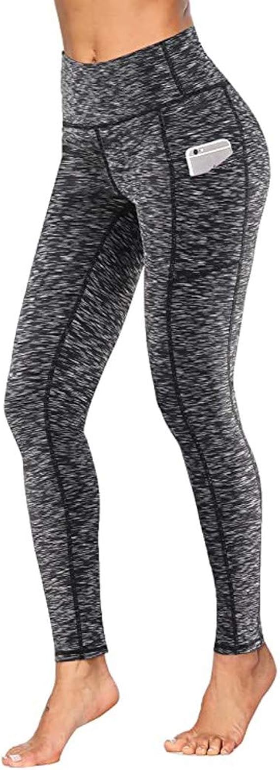 BAULMD Frauen Pocket Fitness Leggings，High Waist Mit