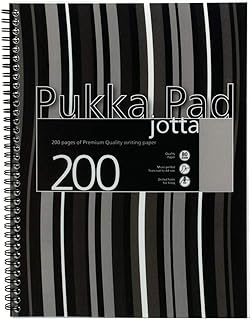 Pukka Pad Jotta Notebook Wirebound Plastic Punched 200pp 80gsm A4 Black Stripes Ref JP018-5 [Pack 3]