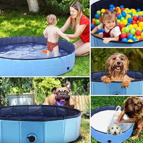 Eooqi Banheira Dobrável Para Cães, Piscina De Plástico De 71'', Banheira Profissional Para Criança