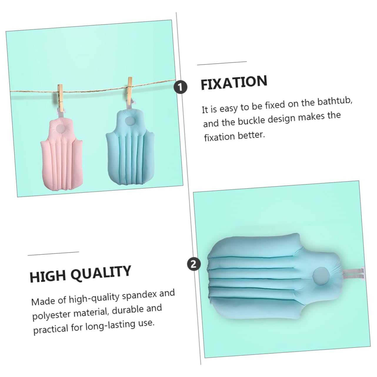1 Pieza Cojín Antideslizante para Baño de Niña Asiento de Bañera para Recién Nacidos Material Transpirable y Soporte y Cómodo para Baño Color