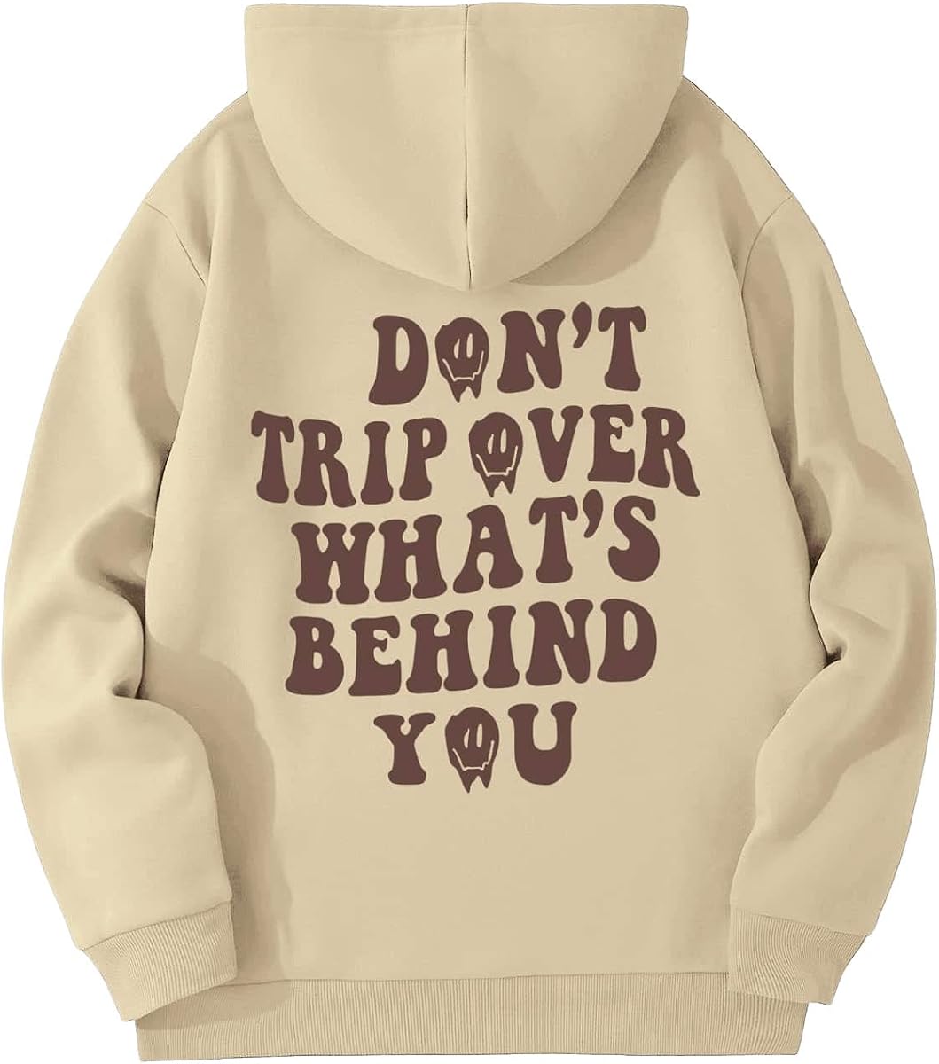Floerns Sudadera con capucha de manga larga para hombre, ligera, con cordón y estampado de letras, informal, Y2K, gráfica, sudadera con capucha