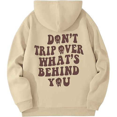SOLY HUX Men's Letter Print Graphic Hoodies Drawstring Long Sleeve Pocket Pullover Sweatshirt