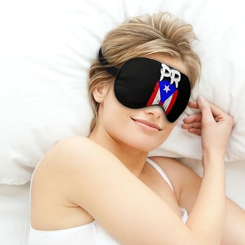 Miniatura 6 de Máscara para dormir con bandera de Puerto Rico PR para dormir, linda máscara de ojos para viajar con correa ajustable para dormir