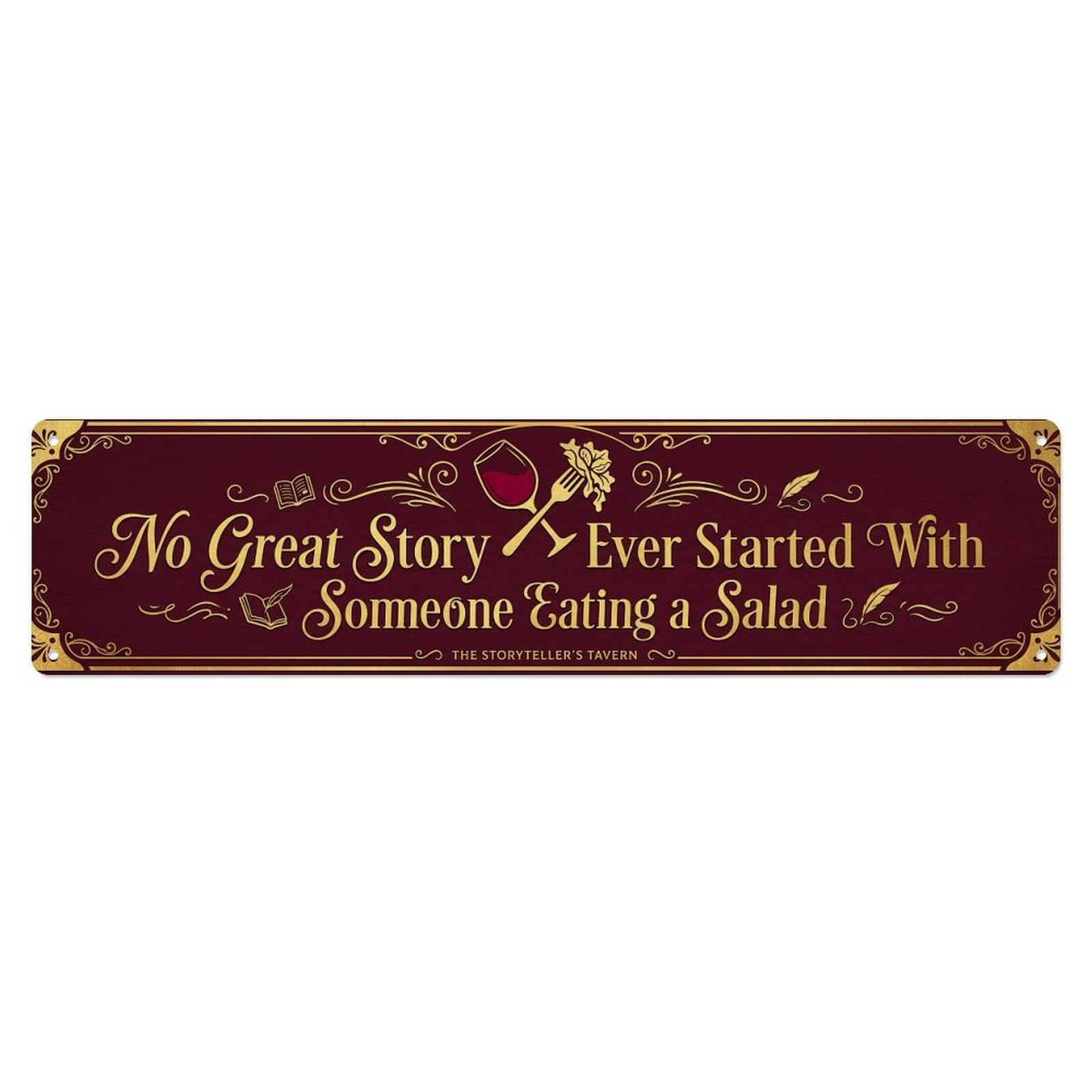 Salad Sarcastic Restaurant Beverage Metal Tin Sign Plaque Wall Decor for Cafe, Club Bar, Office, Home Garden Metal Poster 4x16Inch