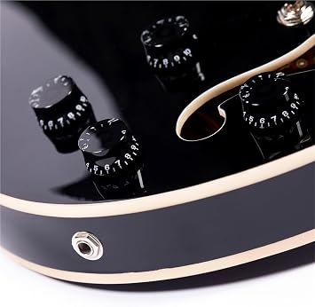 Professional Electric Guitar Maple Neck Electric Guitar Black Semi Hollow Body Hue Coil Pickups With F Hole