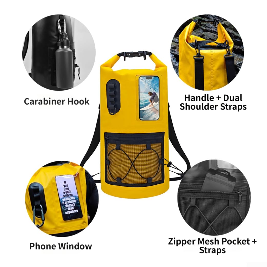 Roll-Top Seal Dry Bag Zaino 20L a prova di perdite (30L verde militare)
