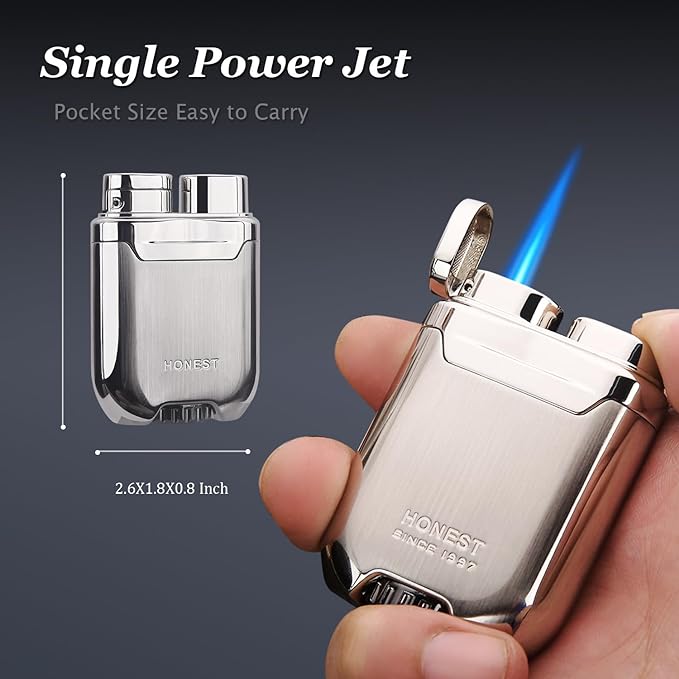 Encendedor Metálico HONEST Recargable a Prueba de Viento (Plateado) miniatura 2