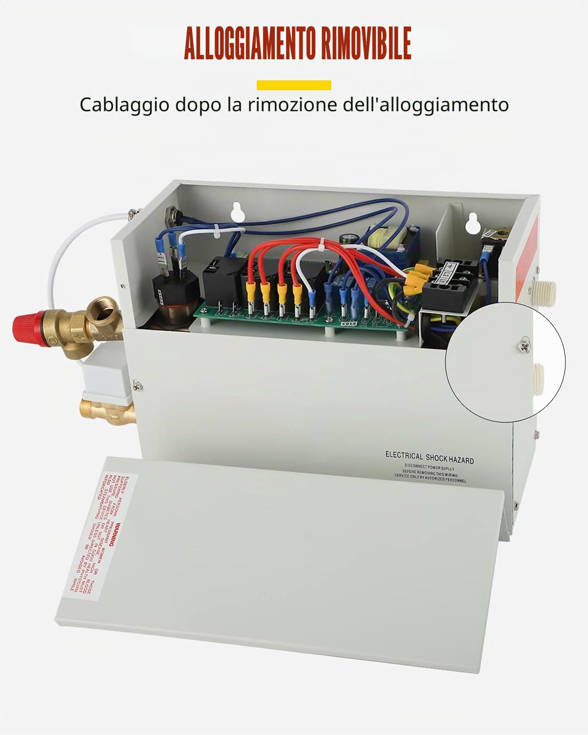 CGOLDENWALL Generatore di Sauna a Vapore 3KW 220V, Regolatore Digitale LED 35-55℃, per 3m³