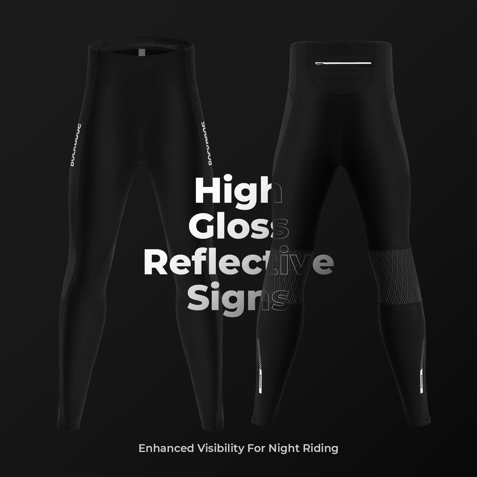 ROCKBROS Pantalones Largos Hombre de Ciclismo, Culotte Térmico con Bolsillos de Invierno Antiviento Transpirable para MTB Bicicleta de Carretera, S-3XL