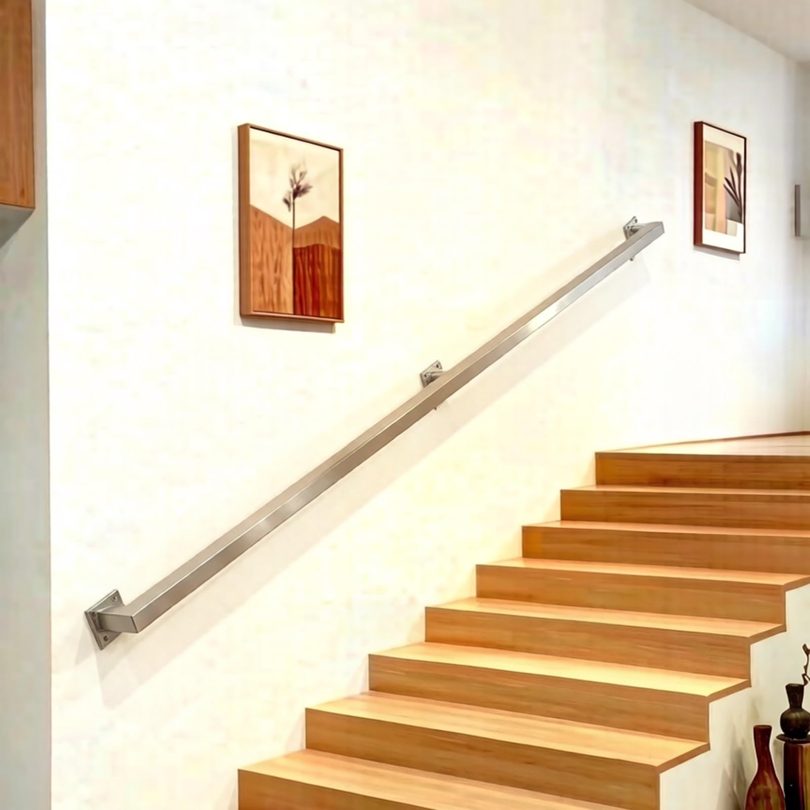 Main courante d'escalier en métal de 600cm avec kit d'installation pour intérieur et extérieur