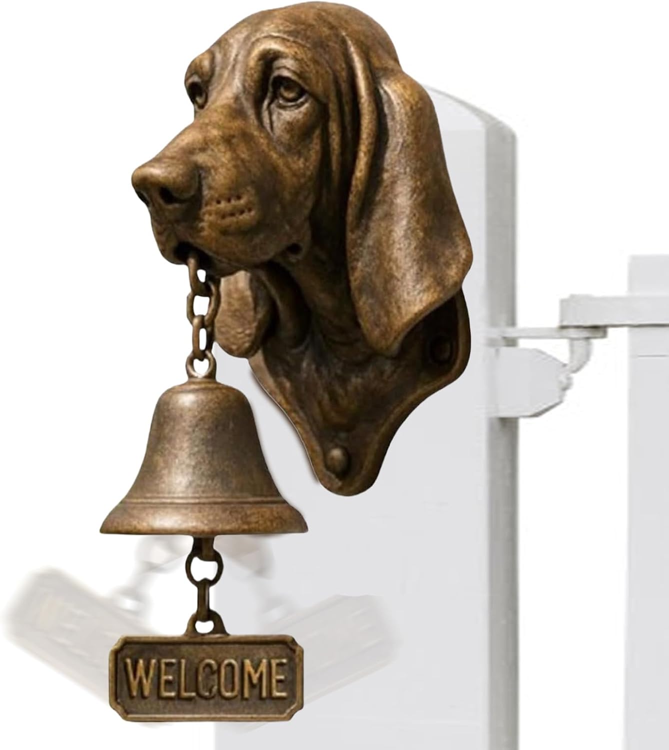 Funny Dog Doorbells | Rustic Vintage Decorative Wall Mounted Chime - Porch Dog Head Door Bell - for Gate Porch Yard Home Security Room