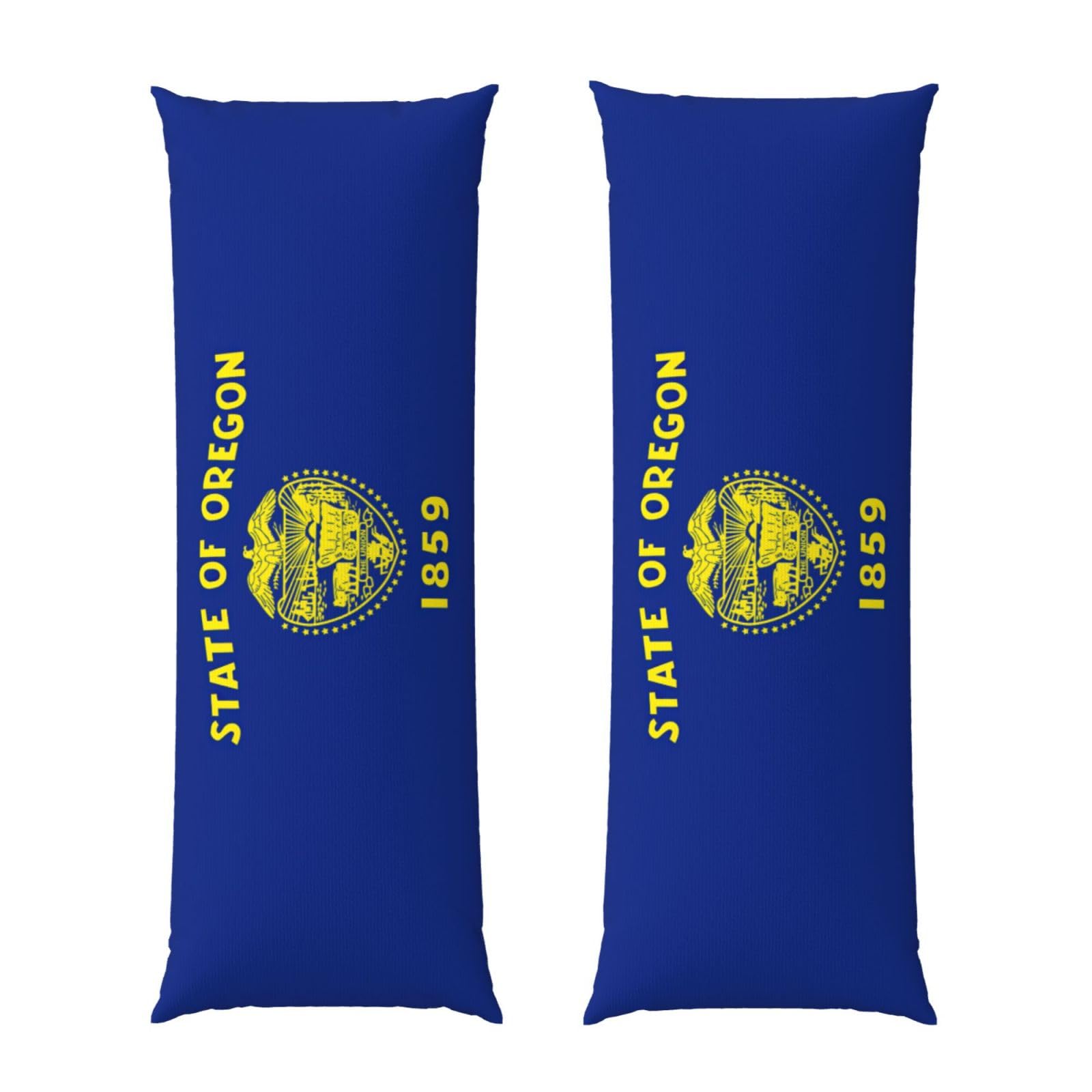 Housse de coussin de corps imprimée drapeau Oregon - Taie d'oreiller longue