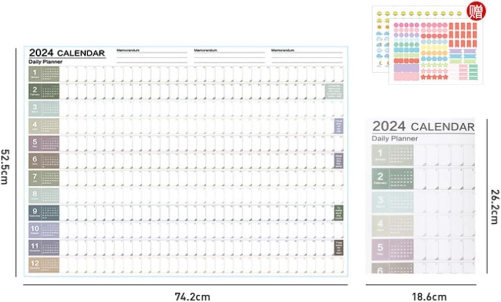 Calendario, calendario da parete, calendario 2024 calendario da parete 2024 calendario mensile 12 mesi annuale planner annuale 2024 calendario da parete calendario da ufficio (dimensioni: 2 pezzi)