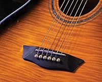 Vista 17 de Washburn Festival EA15 Mini Jumbo Cutaway, guitarra eléctrica acústica, ráfaga de tabaco