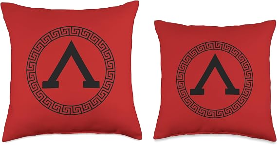 Ancient Spartan Shield Throw Pillow