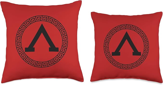 Ancient Spartan Shield Throw Pillow