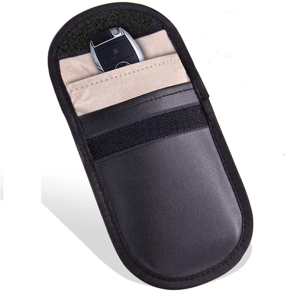 Car Key FOB Signals Blocker Case Cell Phone Signal Blocker Blocking Bag Car Keyless Entry Fob Guard WIFI RF GSM LTE NFC RF Jammer Pouch Shielding Bag Wallet Case Privacy Protection Double Layer
