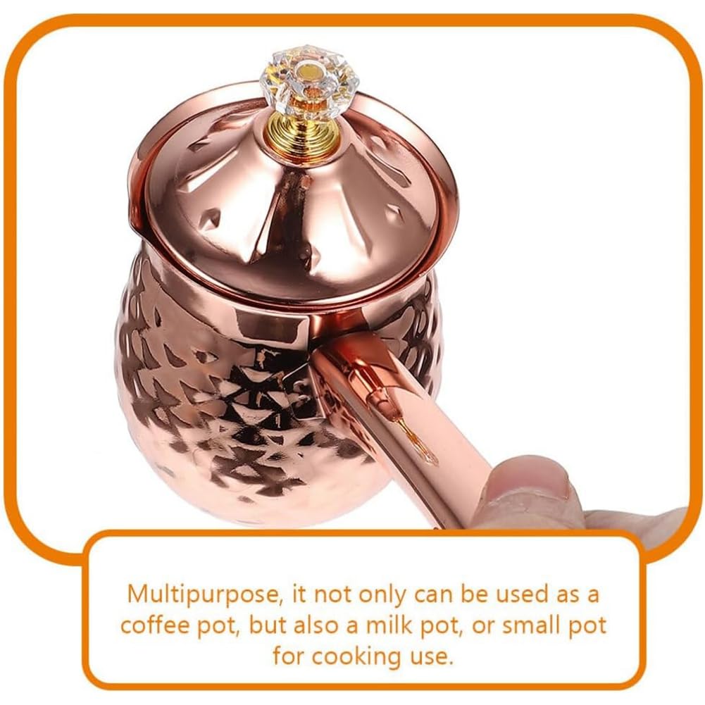 Caffettiera turca, Caffettiera in rame, Bollitore per tè, Scaldalatte, Bollitore per cioccolata calda, Bollitore per il burro, 600 ml, rosa, Alta qualità