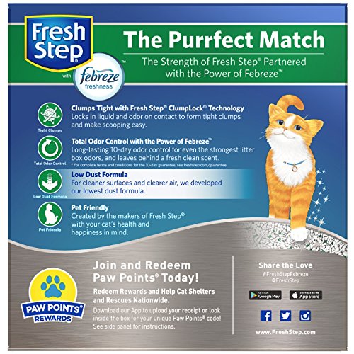 Fresh Step Odor Shield Scented Litter with the Power of Febreze, Clumping Cat Litter, 25 Pounds